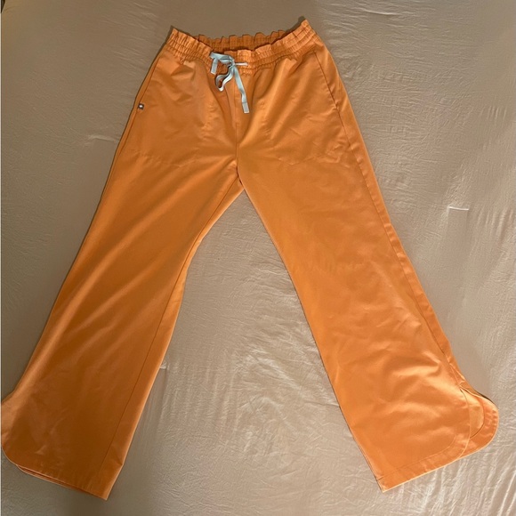 Figs Shaka Orange Marseille Wide Leg - Tall Scrub Pant - Picture 2 of 5